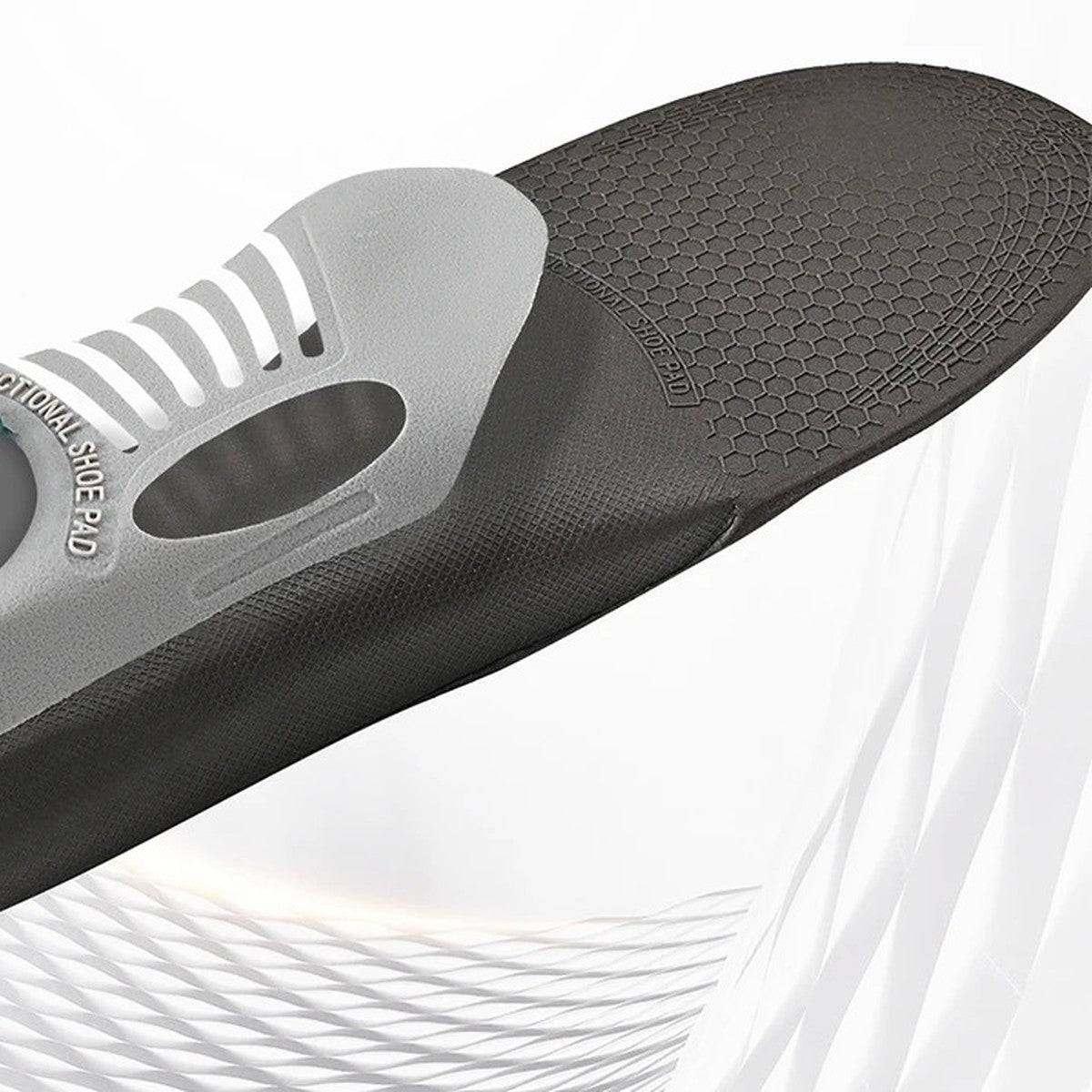 Top view of the Archkind insole showing the raised arch and heel cup
